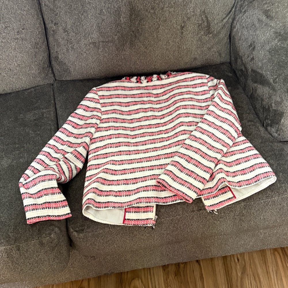 Talbots Pink and Black Striped Jacket - Picture 3 of 7